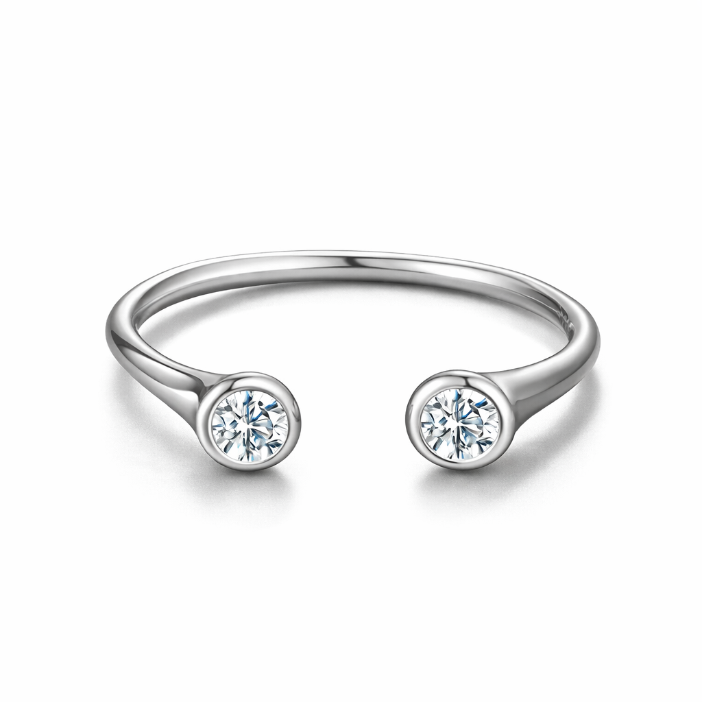 טבעת מואסנייט פתוחה