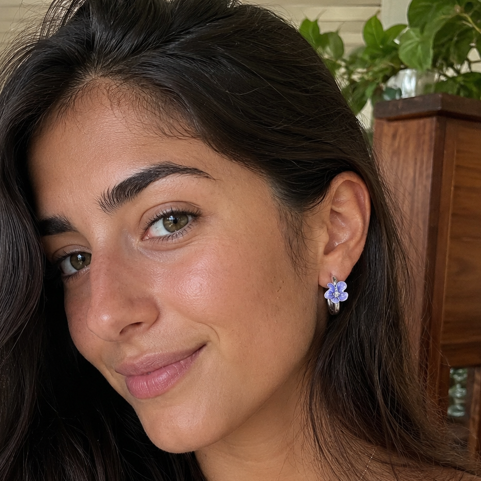 עגילי חישוק FLORAL