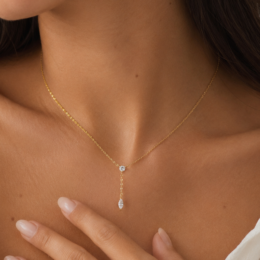 שרשרת כסף עם זירקון