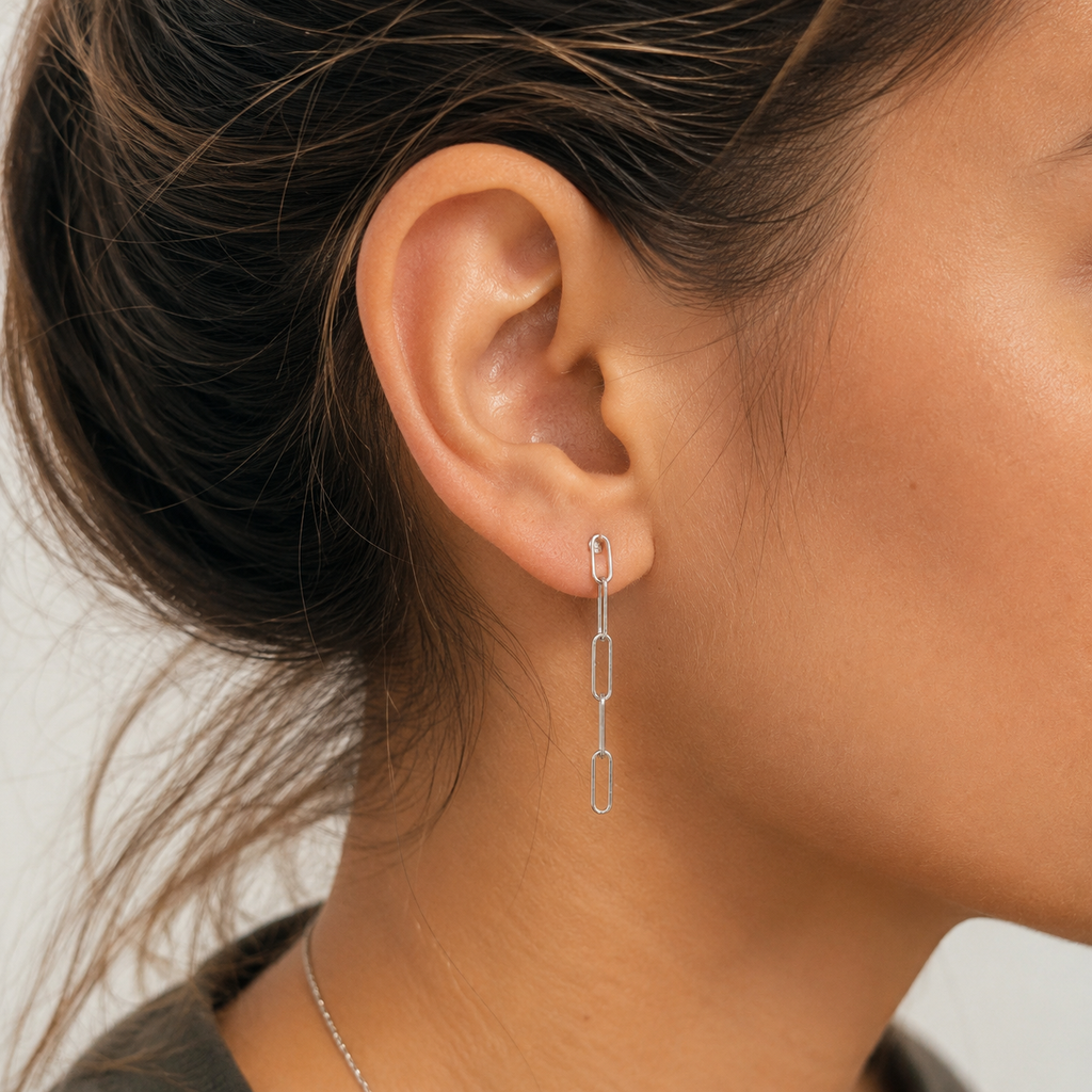 עגילי סטאד גאומטריים