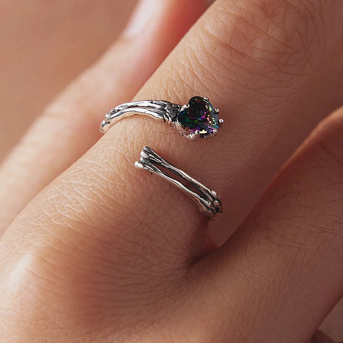 טבעת לב שקוף