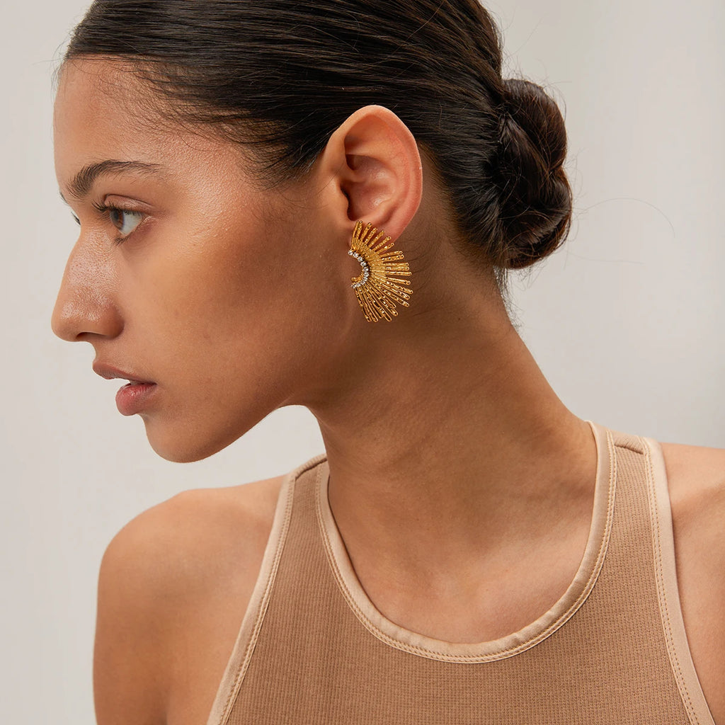 עגילי גיאו זהובים