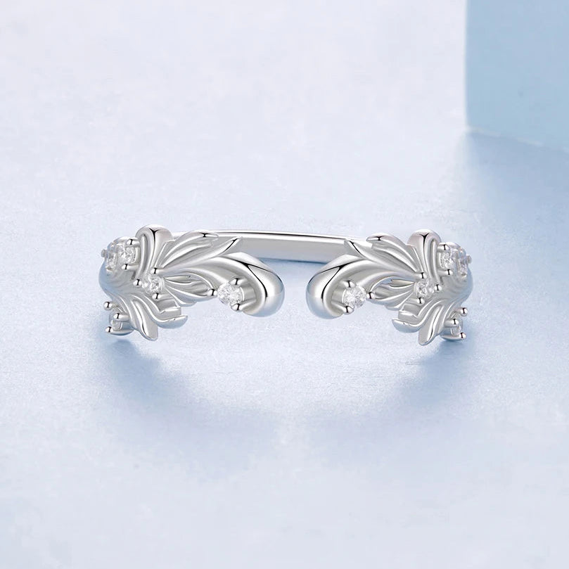 טבעת פרח זירקון פתוחה