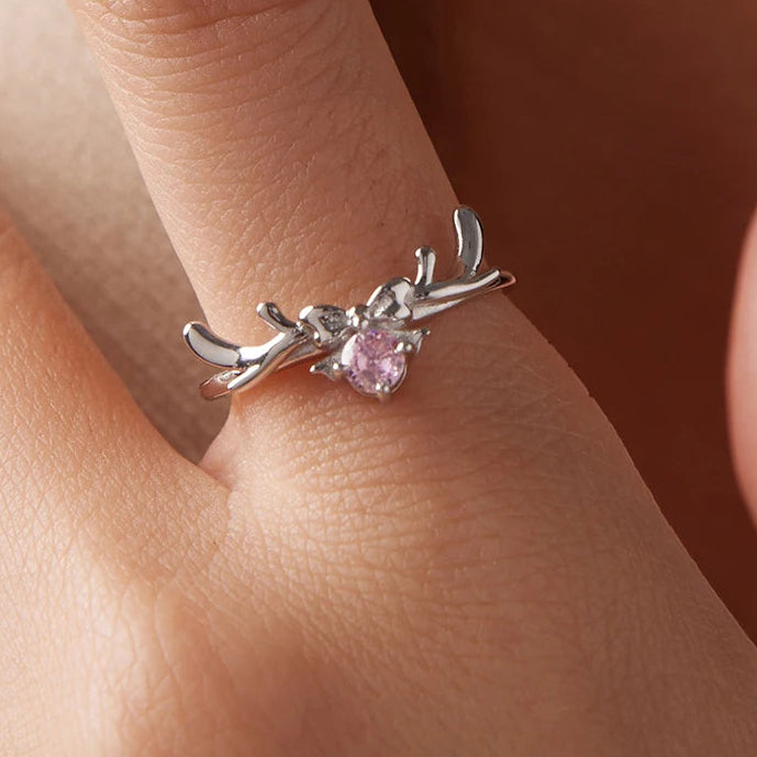 טבעת פפיון זירקון ורוד