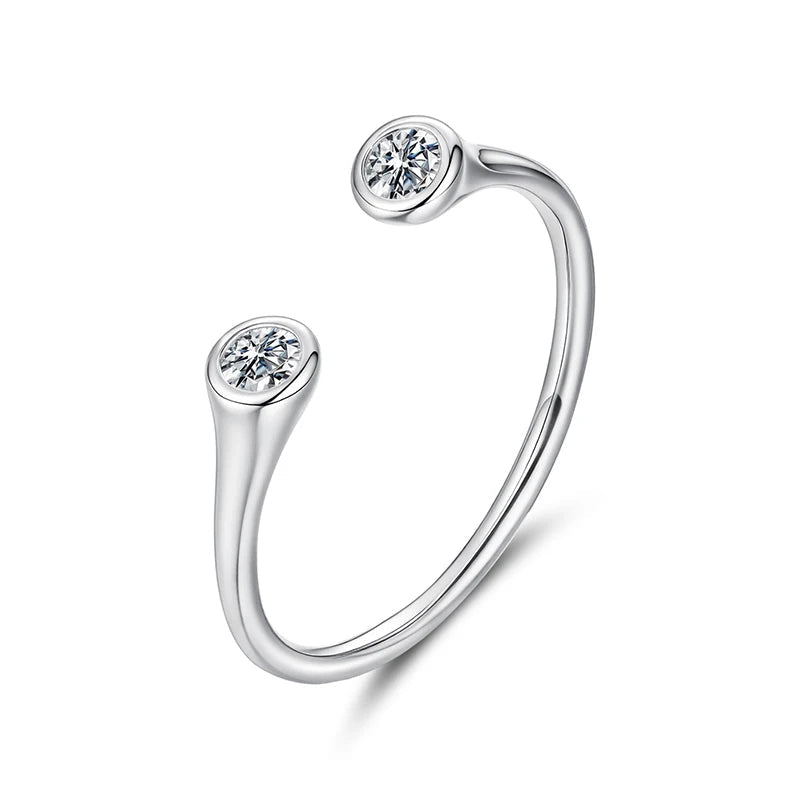 טבעת מואסנייט פתוחה