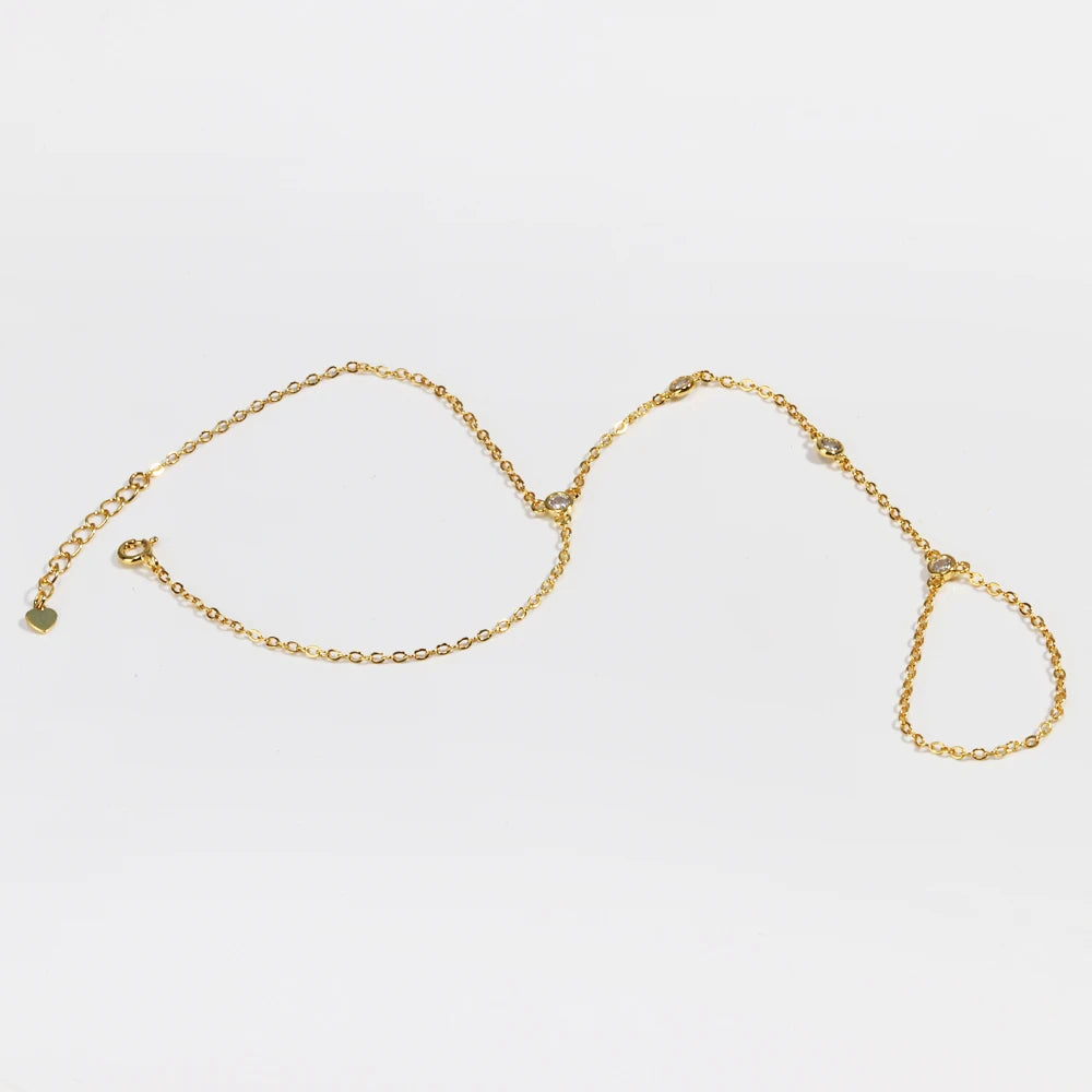 צמיד אצבע עם זרקונים צבעוניים