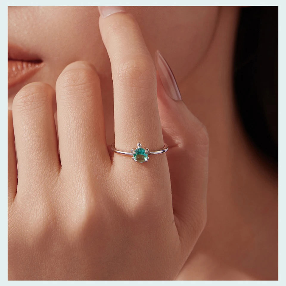 טבעת חיה קריסטלית קלאסית