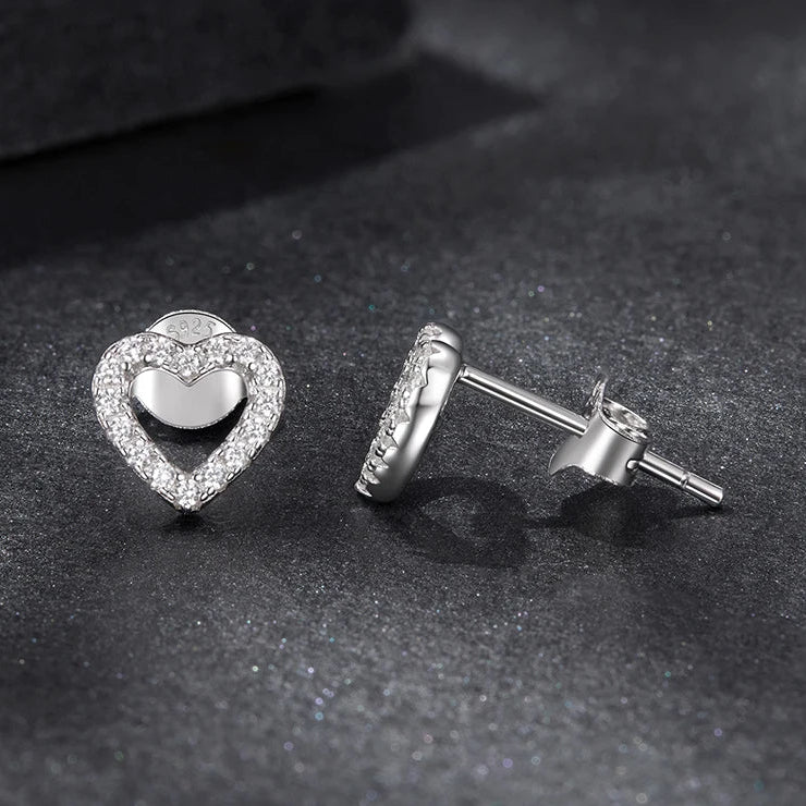 עגילי לב מויסנייט