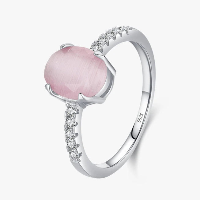 טבעת אופל עגולה עם זירקון