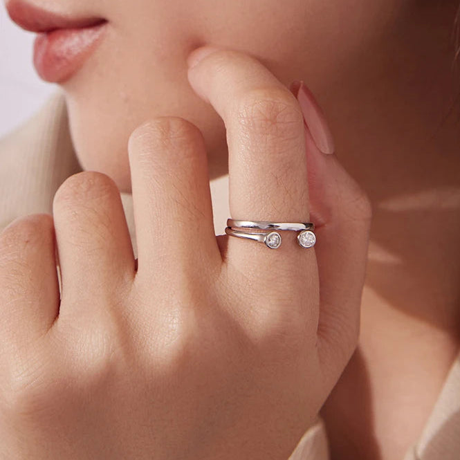 טבעת מואסנייט פתוחה