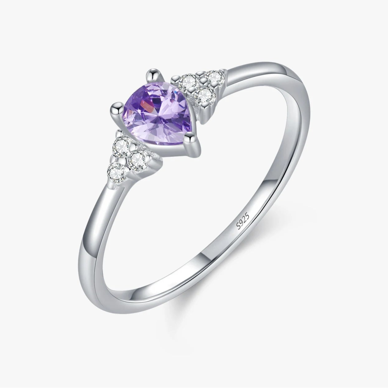 טבעת טיפה קלאסית עם זירקון