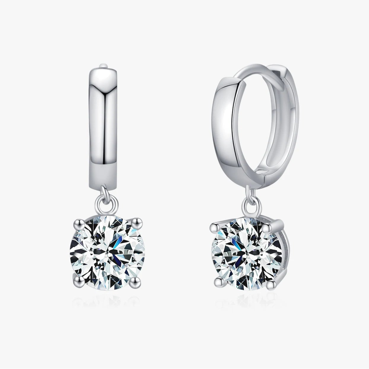 עגילי חישוק מואסנייט יוקרתיים