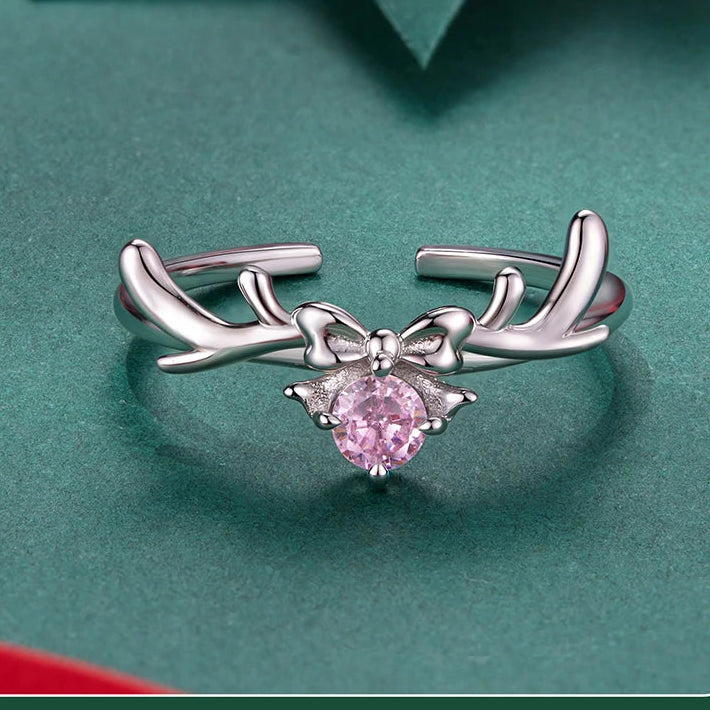 טבעת פפיון זירקון ורוד