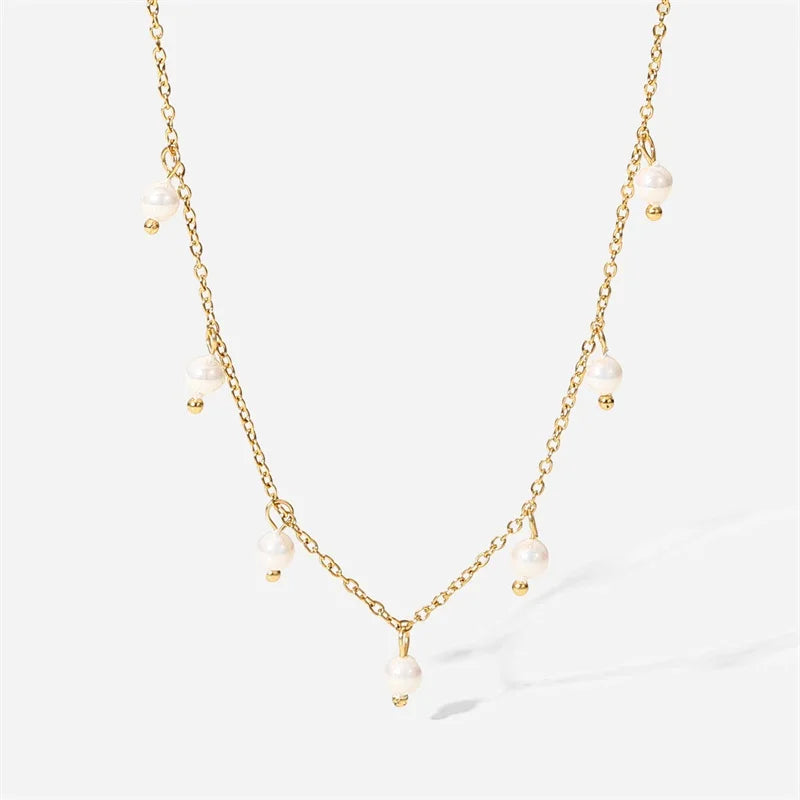 שרשרת תליון פנינה עגולה