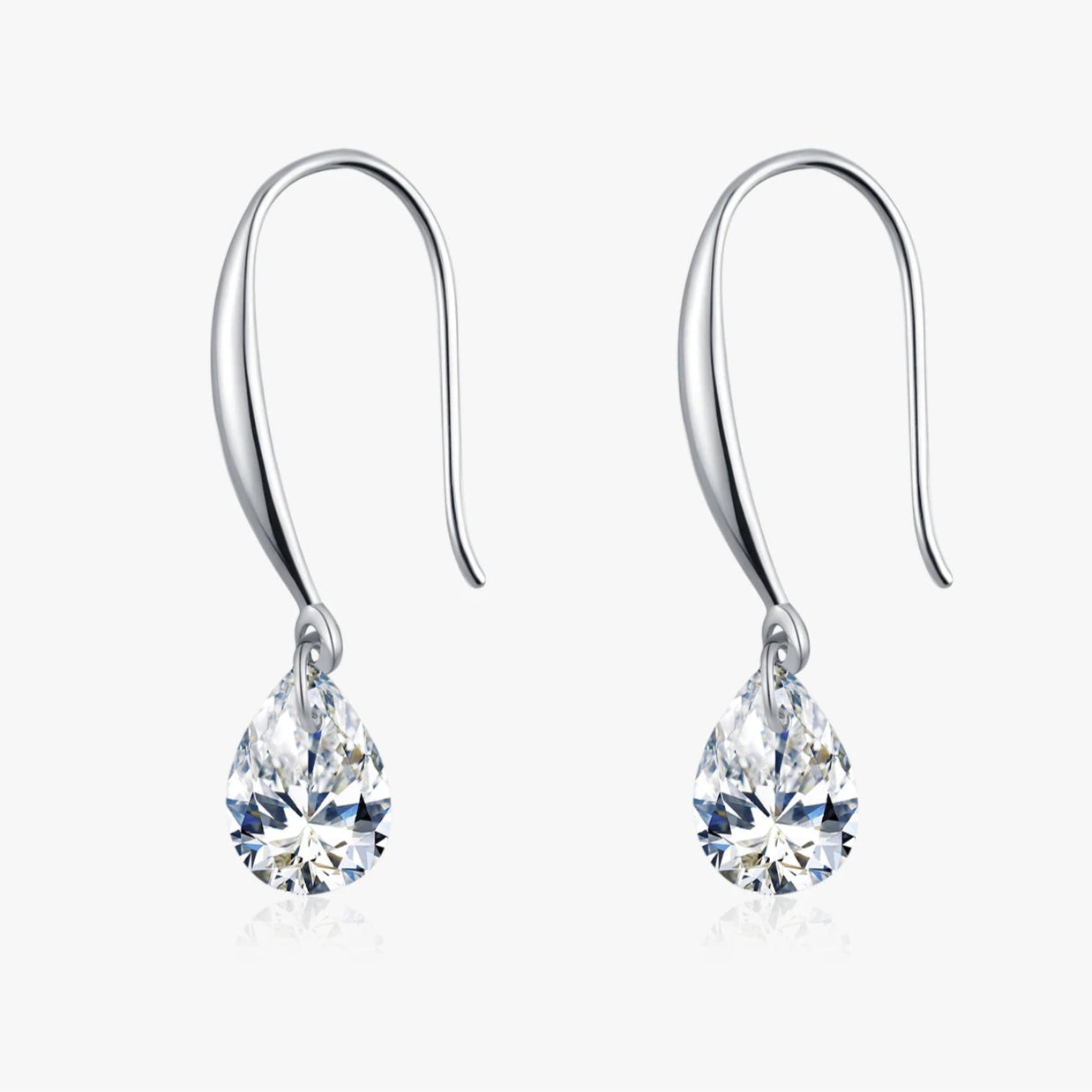 עגילי דרופ טיפה עם זירקון