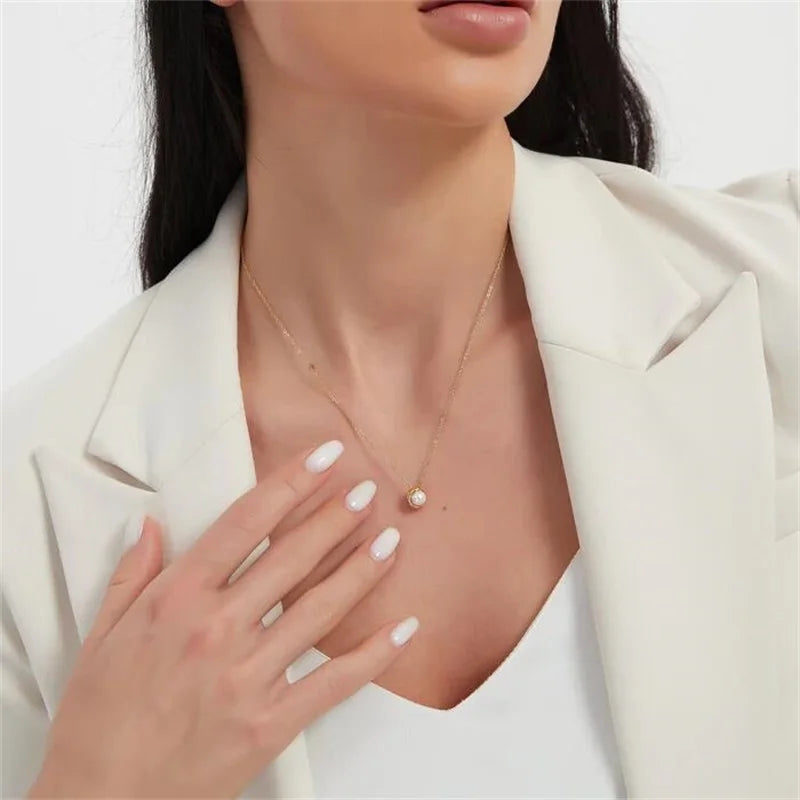 שרשרת פנינה עגולה