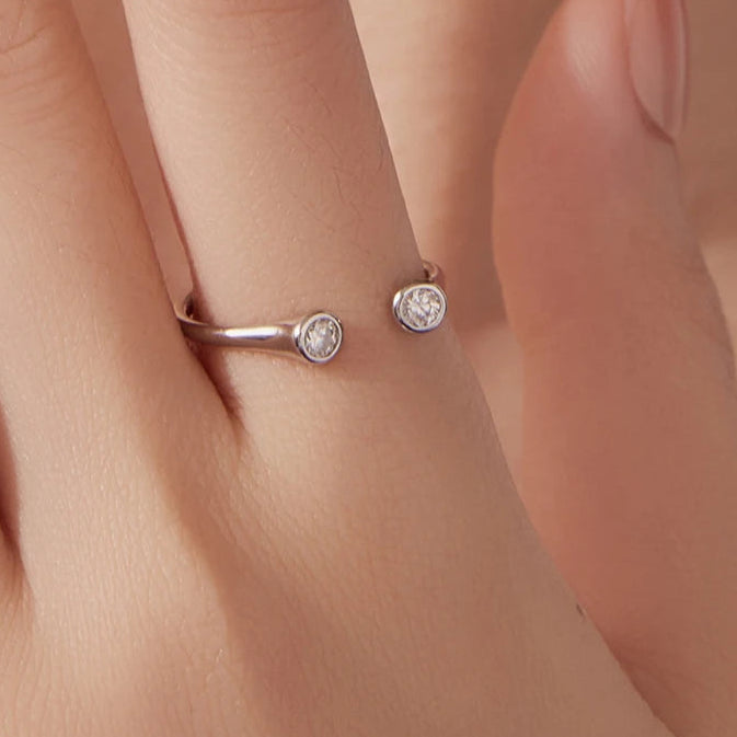 טבעת מואסנייט פתוחה