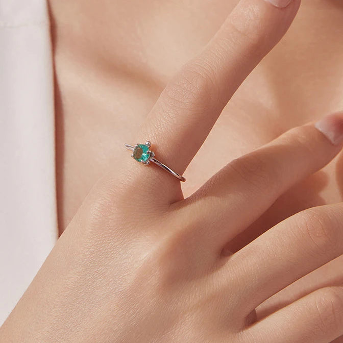 טבעת חיה קריסטלית קלאסית