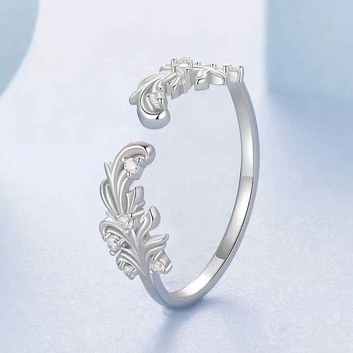 טבעת פרח זירקון פתוחה