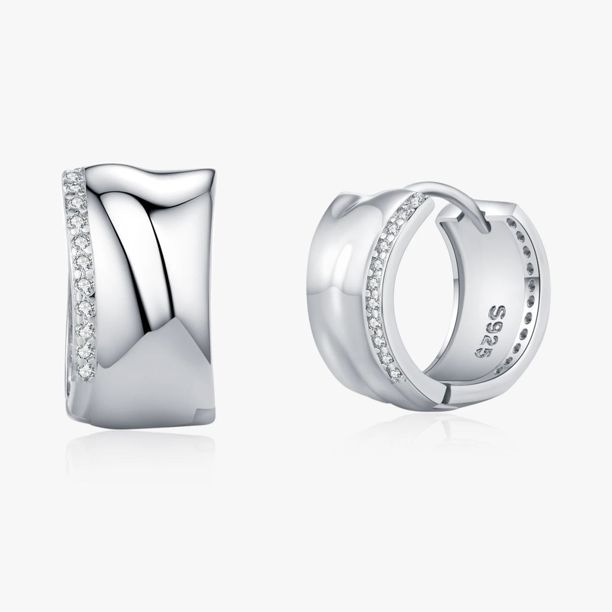 עגילי טוויסט זירקון