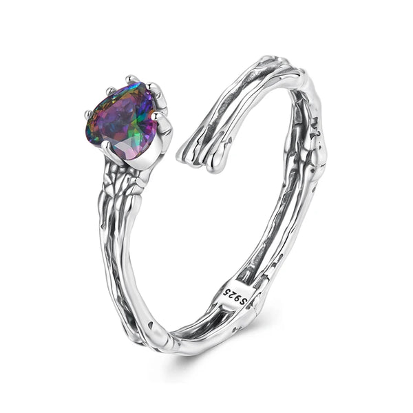 טבעת לב שקוף