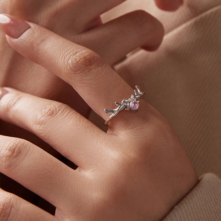 טבעת פפיון זירקון ורוד