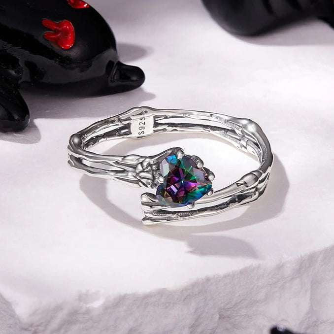 טבעת לב שקוף