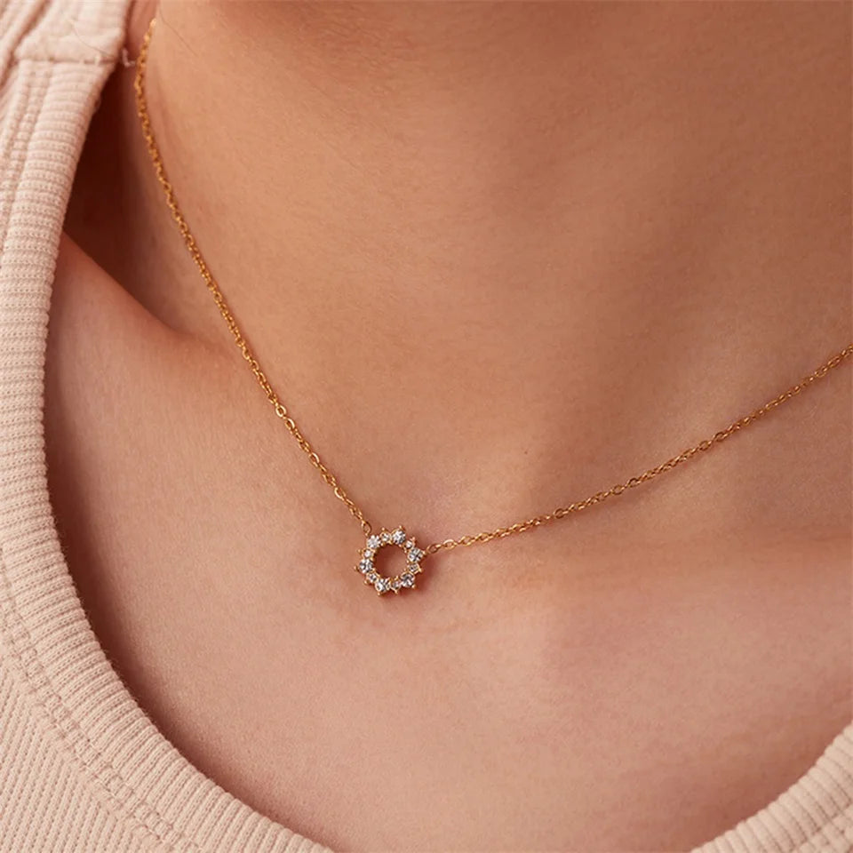 שרשרת זירקון עגולה